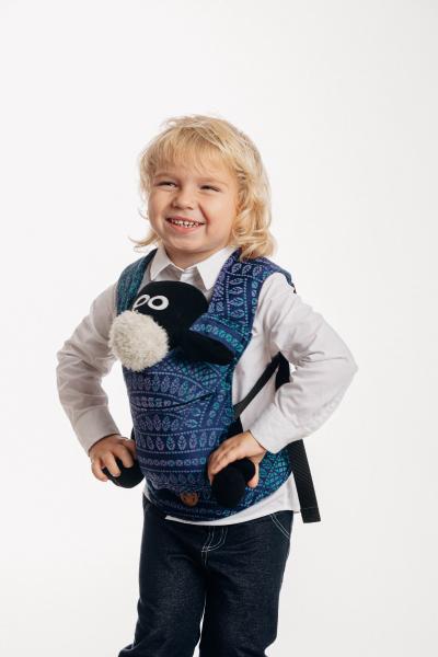 LennyLamb Puppentragehilfe mit Schnallen Peacock's Tail - dunkelblau